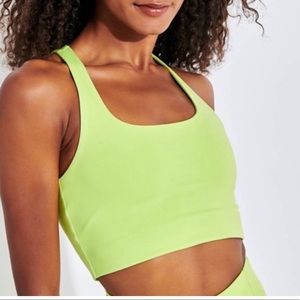 Girlfriend collective neon green sports bra